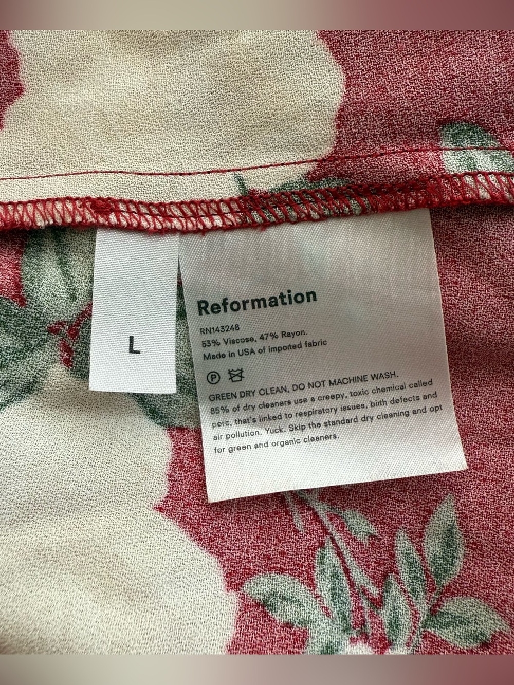 Reformation Jade Midi Dress in Red Justine Floral Size Large Sultry Low Back - Picture 6 of 8